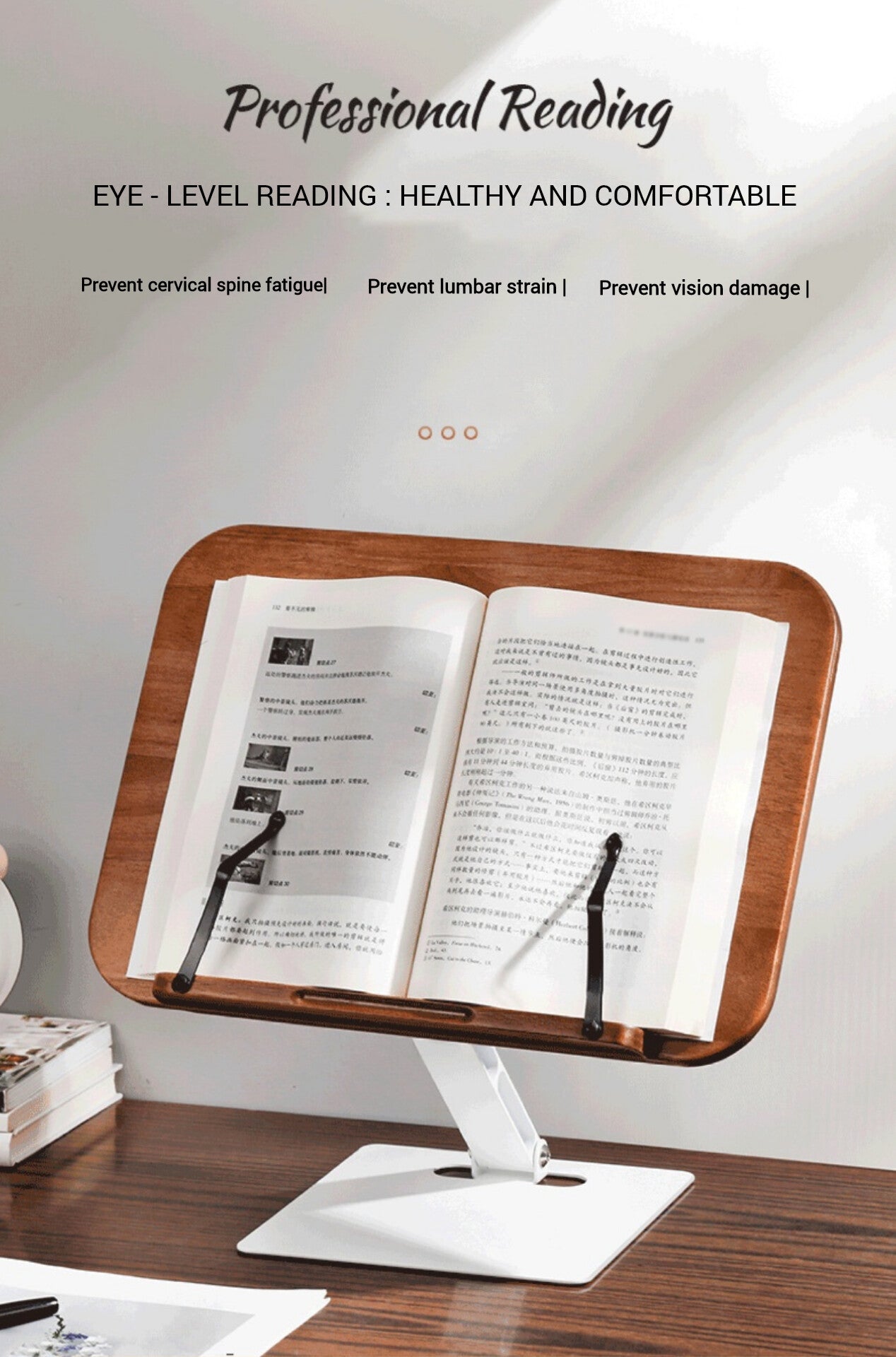 🪵 Heritage Oak Book Reading Stand – Eye-Level Elegance