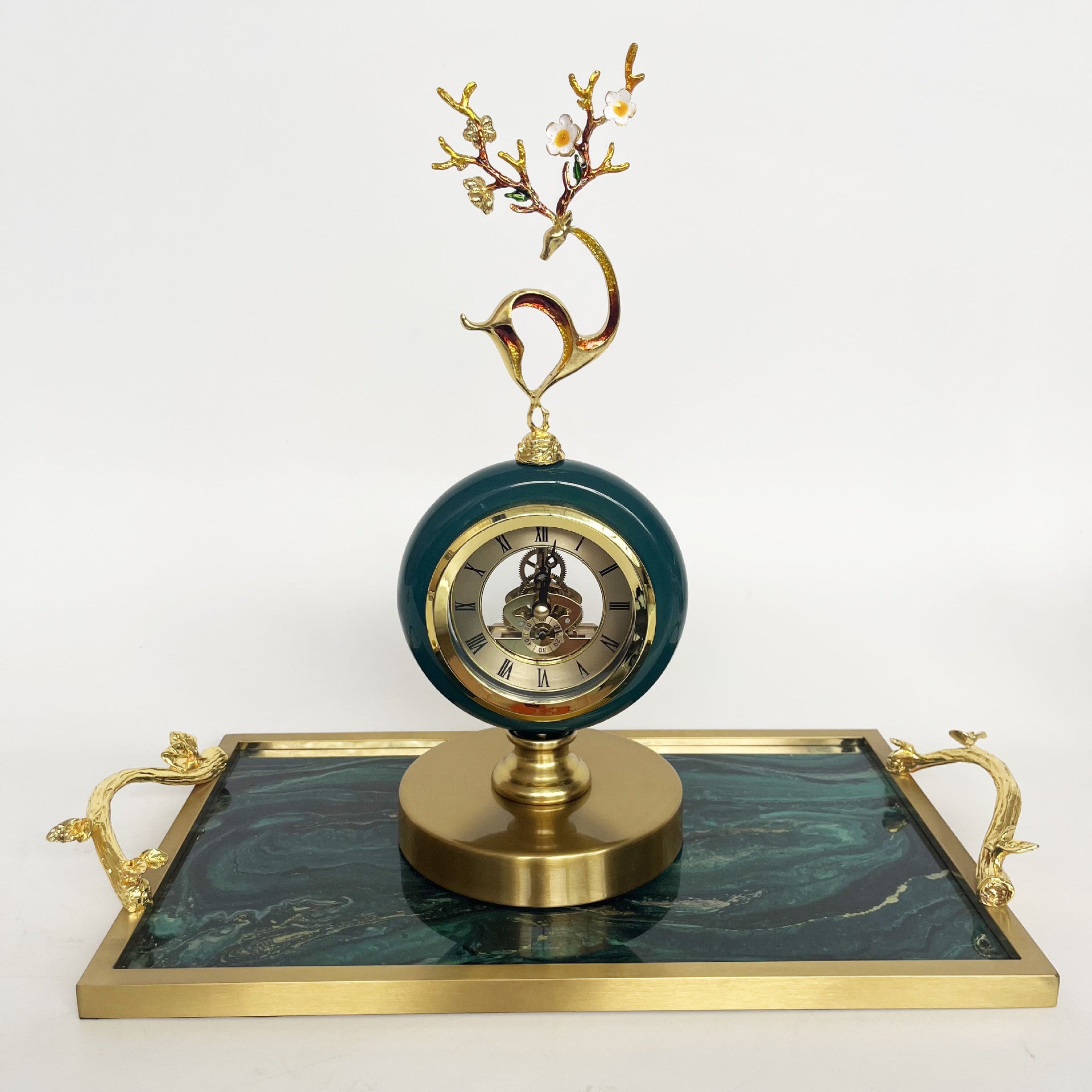 Timeless Bloom – Ornamental Table Clock