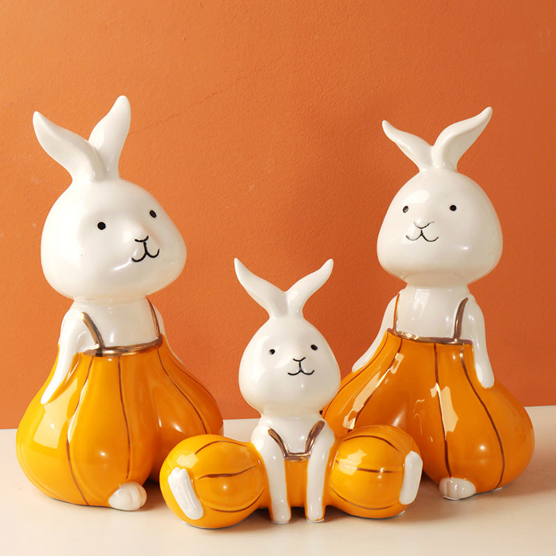 Autumn Rabbit Family Figurines