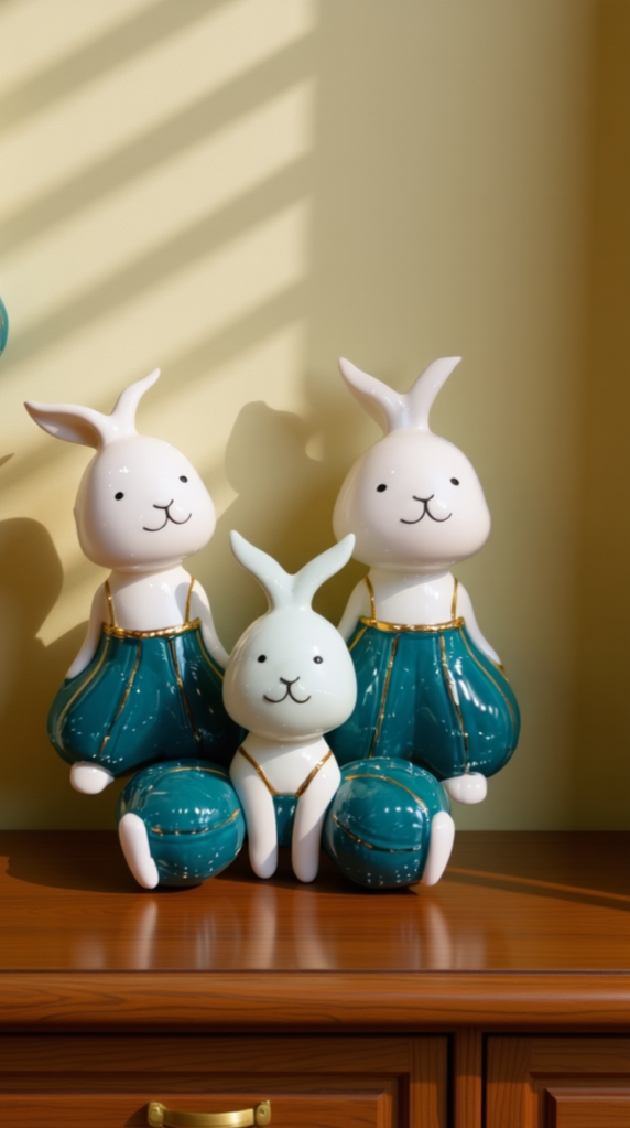 Autumn Rabbit Family Figurines