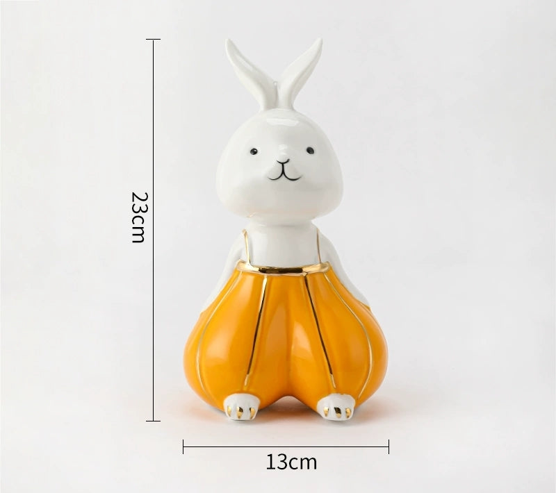 Autumn Rabbit Family Figurines
