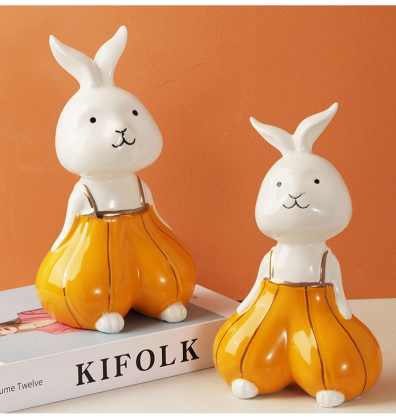 Autumn Rabbit Family Figurines