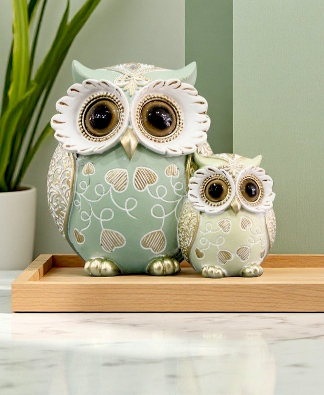 Whimsy Watchers – Mint & Sage Owl Pair