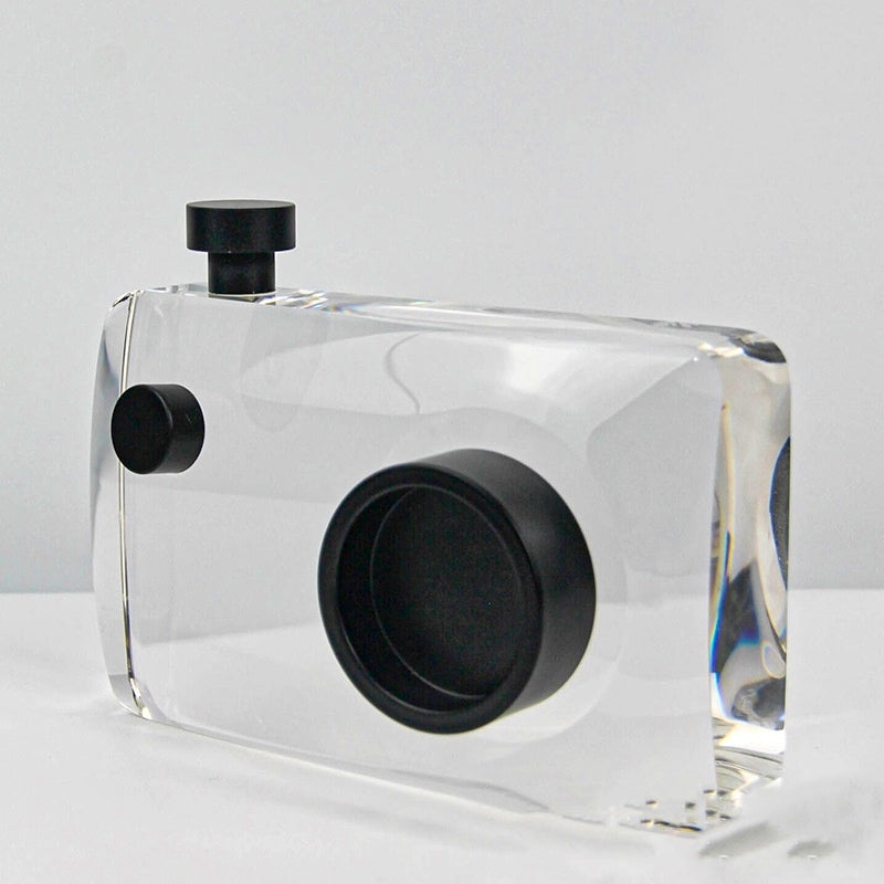 Crystal Lens: Glass Camera Sculpture