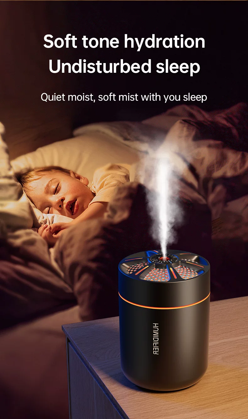 Cannon Humidifier: Portable Mist with Urban Glow