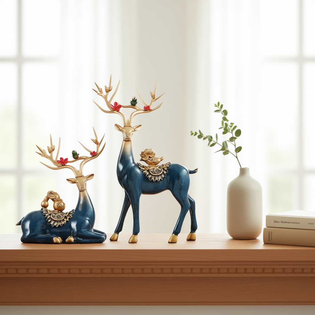 “Majestic Bond – Regal Deer Duo”