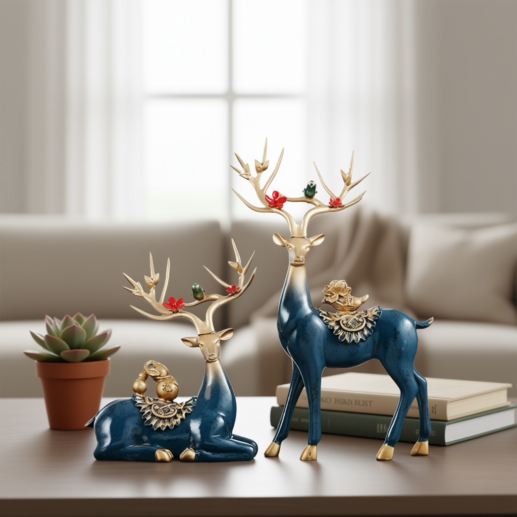 “Majestic Bond – Regal Deer Duo”