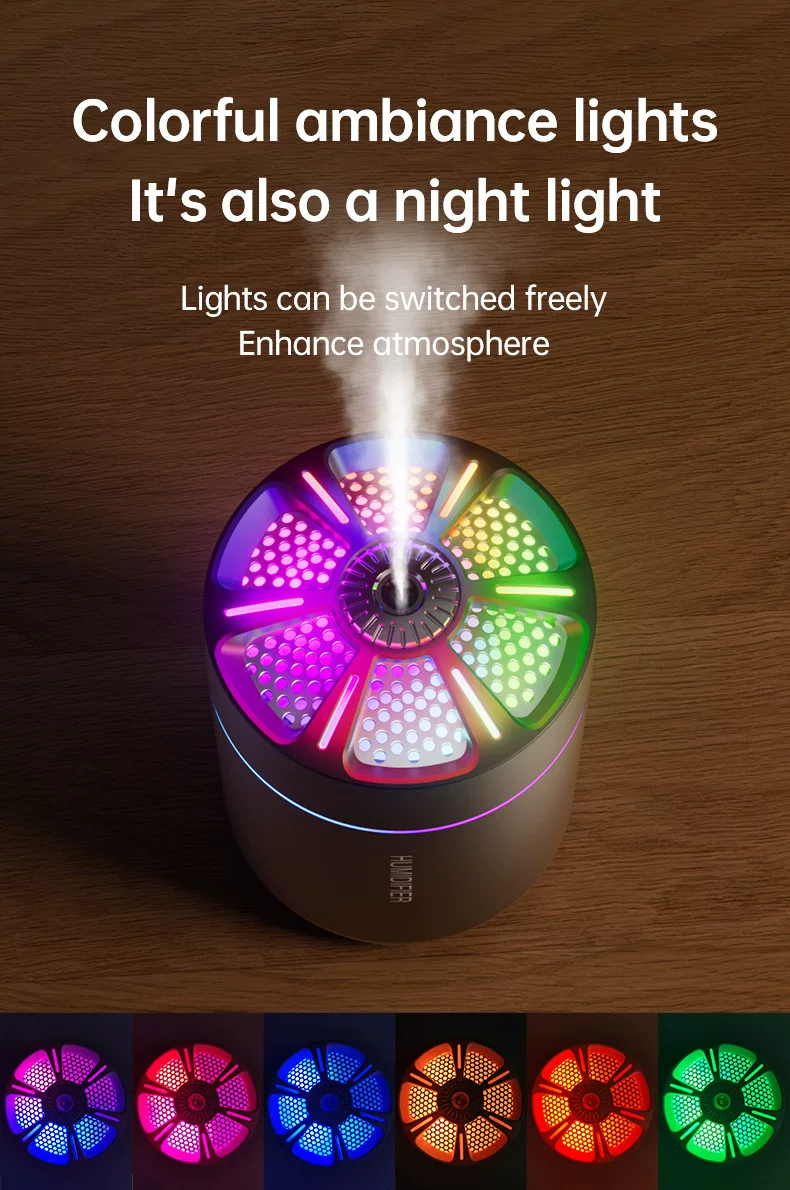 Cannon Humidifier: Portable Mist with Urban Glow