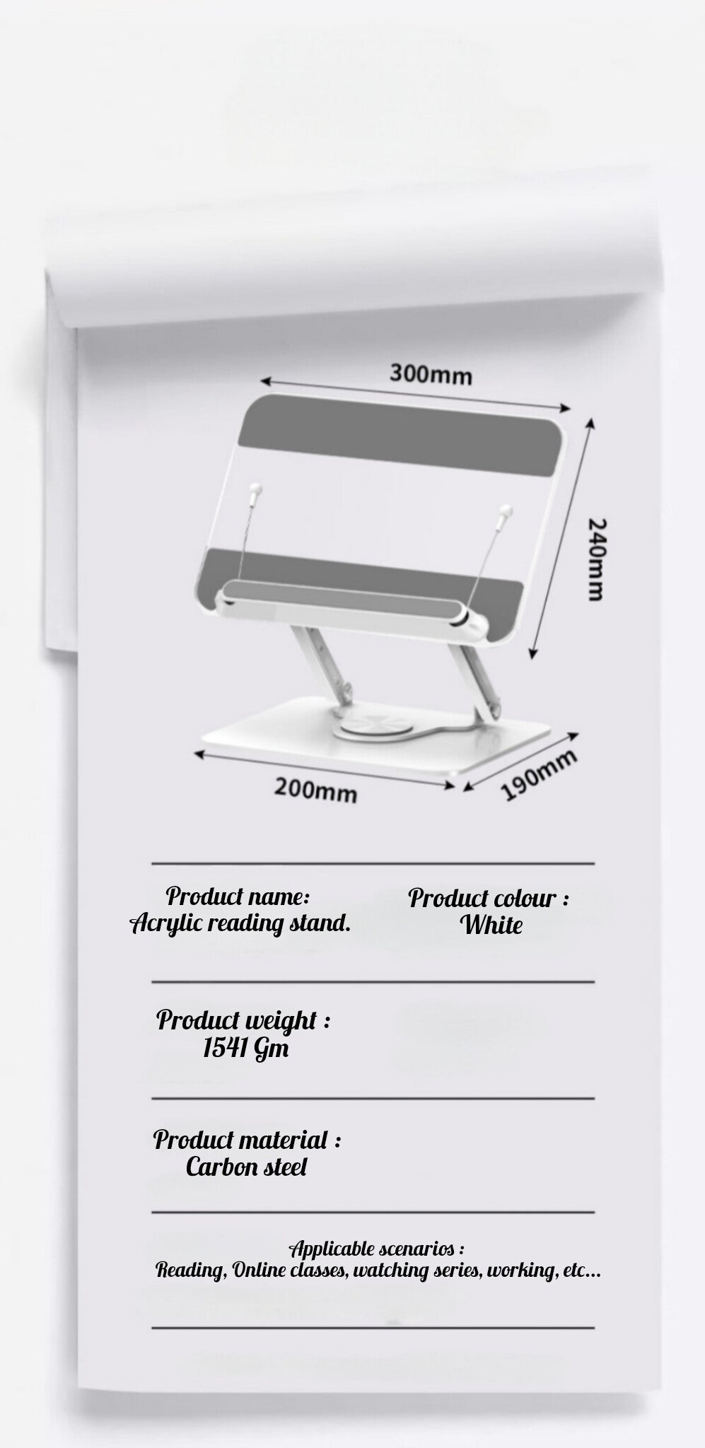 Lucent Poise Bookstand