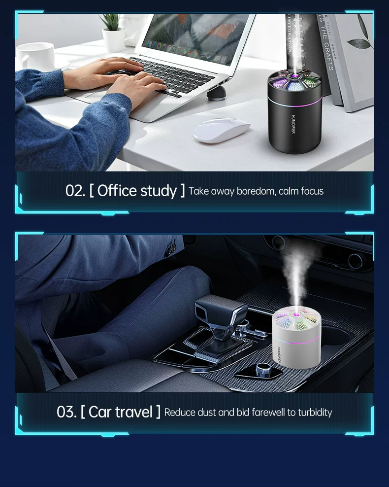 Cannon Humidifier: Portable Mist with Urban Glow