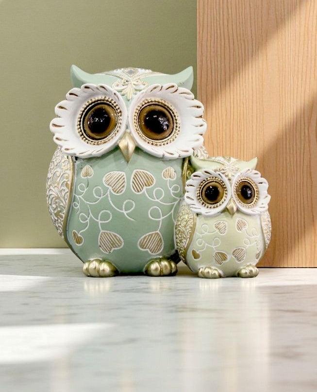 Whimsy Watchers – Mint & Sage Owl Pair