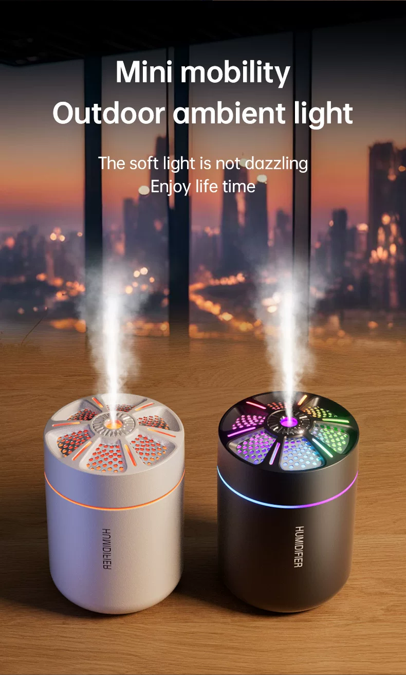 Cannon Humidifier: Portable Mist with Urban Glow