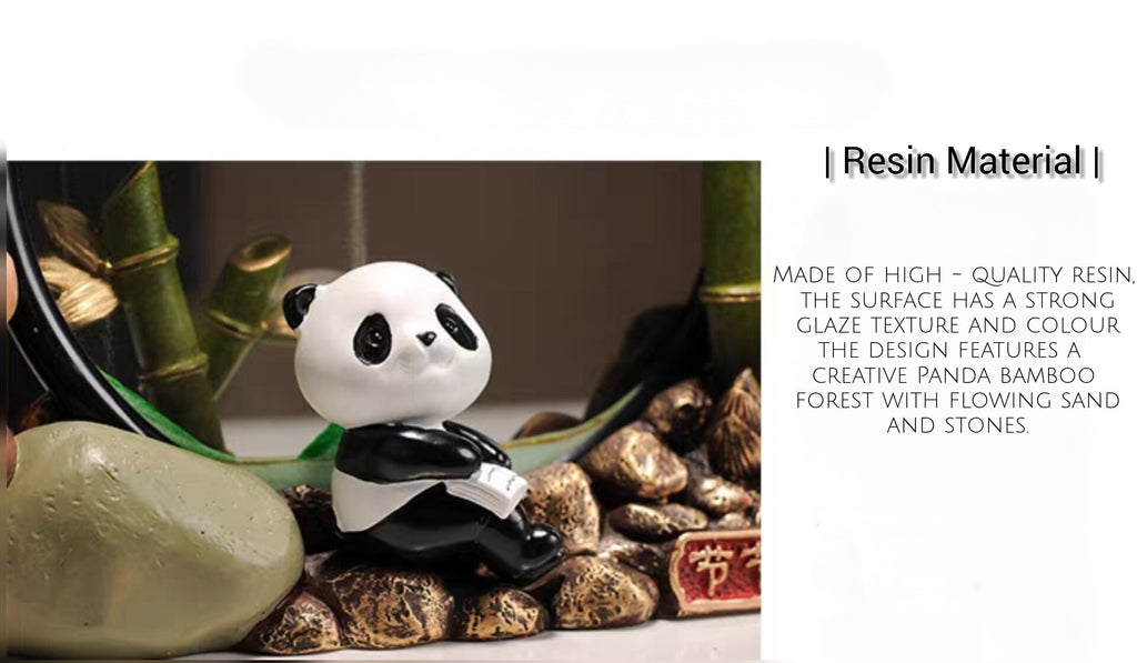 🐼 Mountain Whispers: Panda Harmony Sculpture with Evolving Sand Art