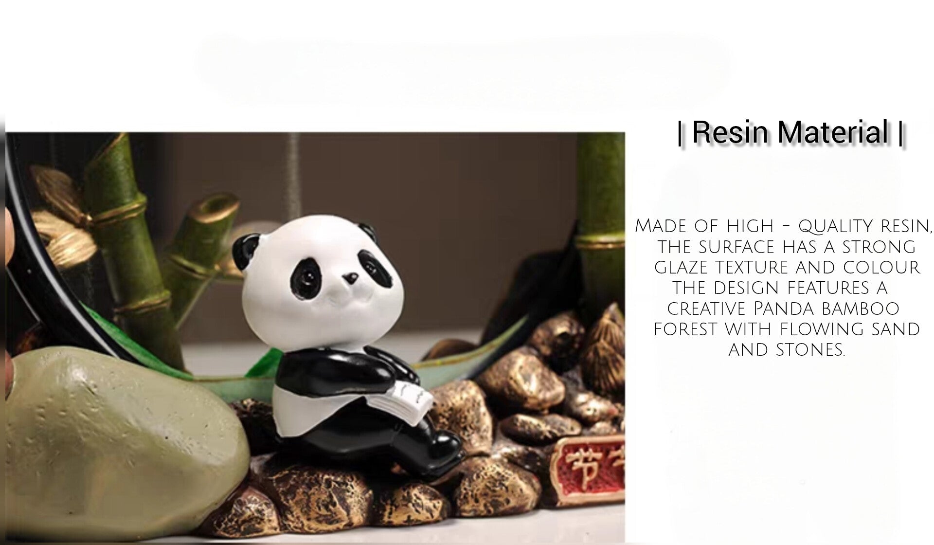 🐼 Mountain Whispers: Panda Harmony Sculpture with Evolving Sand Art