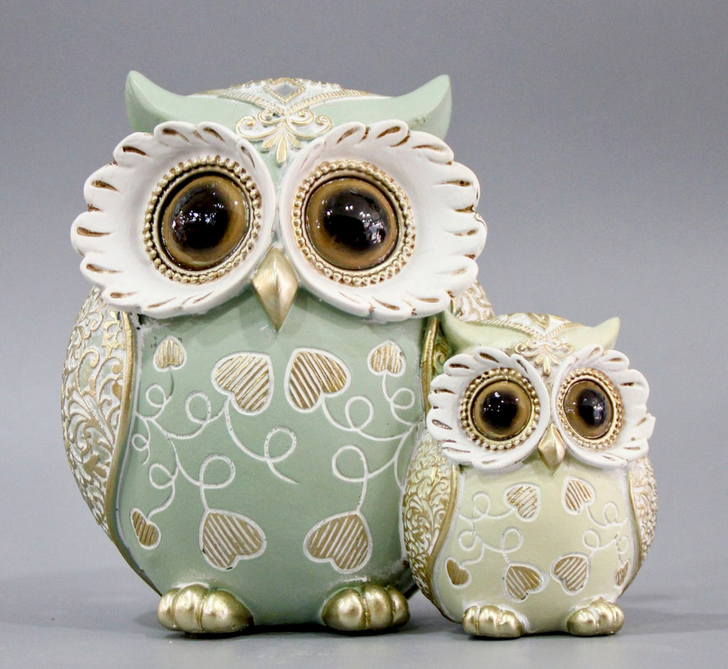 Whimsy Watchers – Mint & Sage Owl Pair